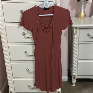 Chest crossed tight t-shirt dress